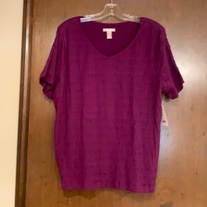 Maroon Short Sleeve Crepe Top